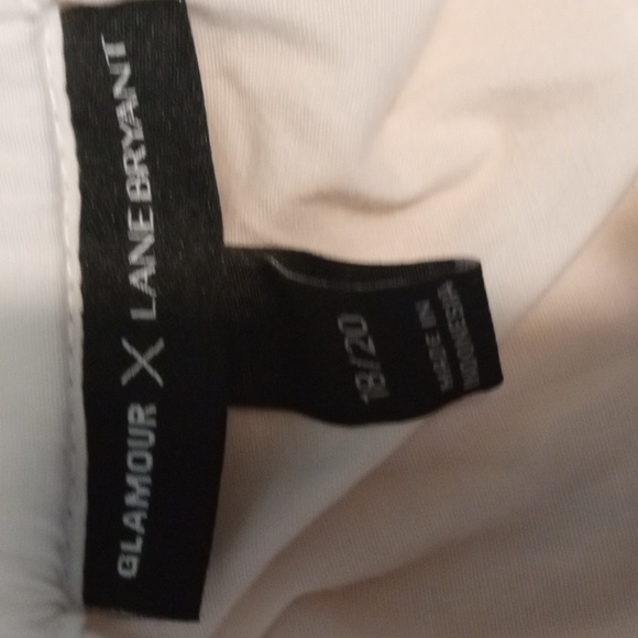 LANE BRYANT SMOCKED SHOULDER SQUARE NECK PUFFY SLEEVE BLOUSE SIZE 18/20 WHITE - Picture 6 of 8